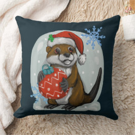 Cojín Decorativo nutria navidad