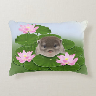 Cojín Decorativo Nutria y flores de Lotus