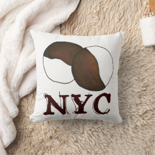 Cojín Decorativo NYC Nueva York Panadería de Cocina Negra y Blanca