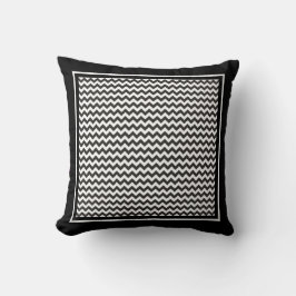 Cojín decorativo o cojín, cheurones negros y blanc