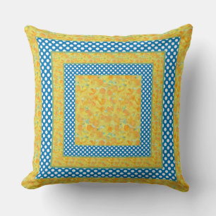Cojín decorativo o cojín, Daffodils y puntos Polka