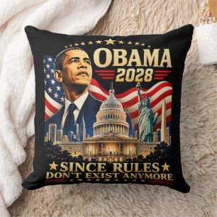 Cojín Decorativo Obama 2028 Ya que las reglas ya no existen