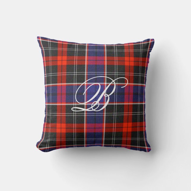 Cojín Decorativo Obispo Tartan Monogram Pillow (Anverso)