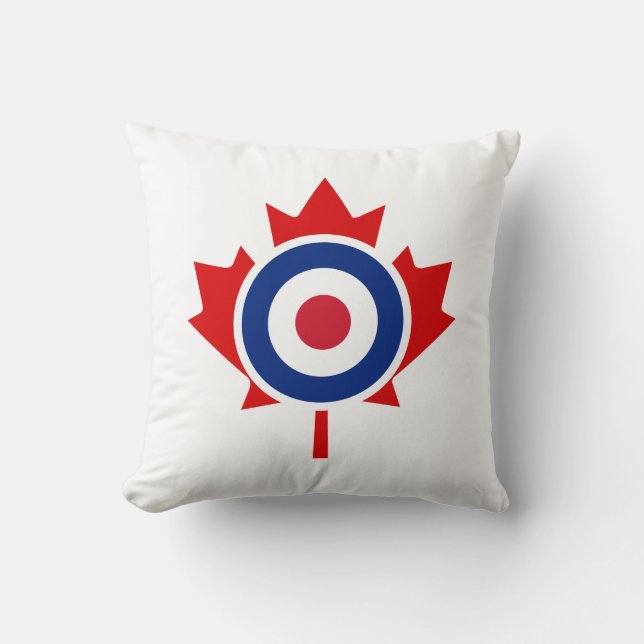 Cojín Decorativo Objetivo de hockey de curling Mod Canadá (Anverso)
