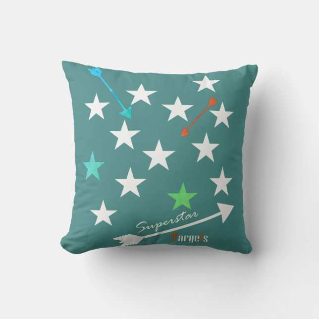 Cojín Decorativo Objetivos Superestrella Flechas de Estrellas Almoh (Anverso)