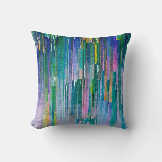 Cojín Decorativo Obra acuática multicolor (Anverso)