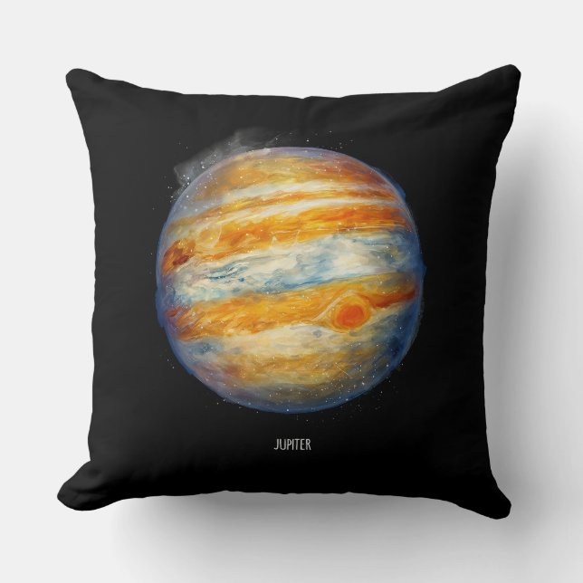 Cojín Decorativo Obra artística del planeta Júpiter - Ilustracion e (Anverso)