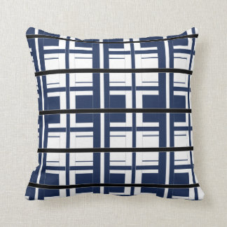 Cojín Decorativo Obra clásica blanca y negra azul