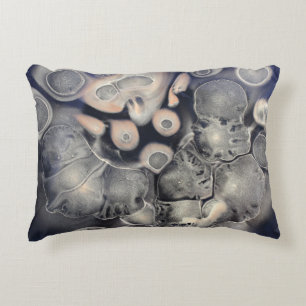 Cojín Decorativo Obra de arte abstracta gris y rosa