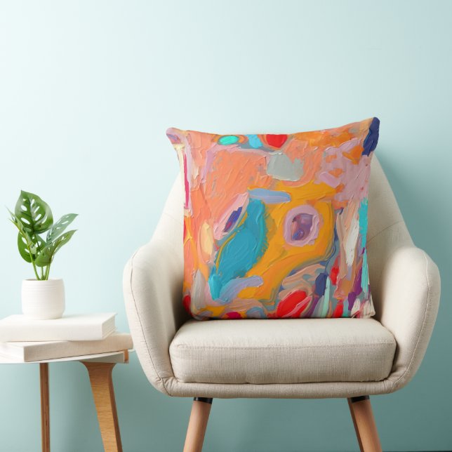 Cojín Decorativo Obra de arte abstracta moderna del Boho (Silla)