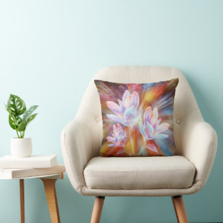 Cojín Decorativo obra de arte de flores modernas abstractas