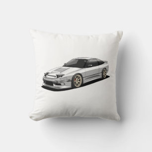 Cojín Decorativo obra de arte dibujada a mano de nissan 240sx 
