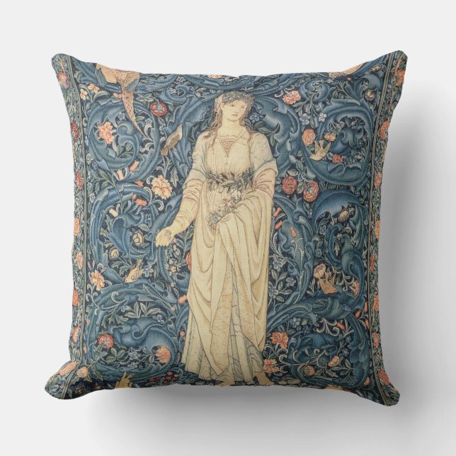 Cojín Decorativo Obra de arte famoso William Morris - Flora (Anverso)