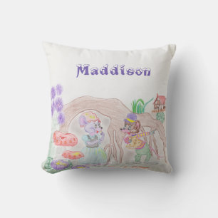 Cojín Decorativo Obras de arte de niños personalizados, dos ratones