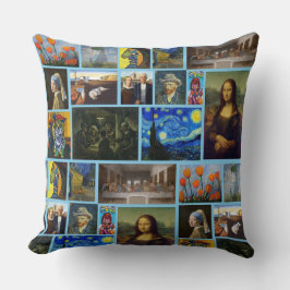 Cojín Decorativo Obras Maestras de Arte, Azul