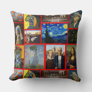 Cojín Decorativo Obras Maestras de Arte, Rojo
