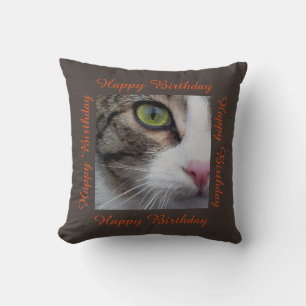 Cojín decorativo observado salvaje del gato -