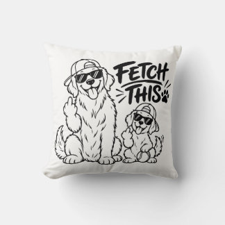 Cojín Decorativo OBTÉN ESTO Regalo divertido para papá de perro gra