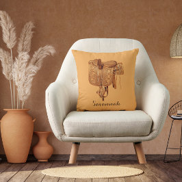 Cojín Decorativo Occidente, silla, niña, equitación, día de la madr