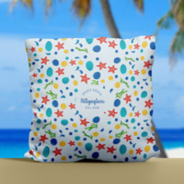 Cojín Decorativo Ocean personalizado nombre de familia playa casa d