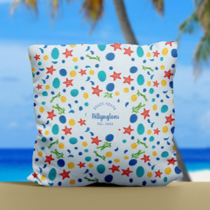 Cojín Decorativo Ocean personalizado nombre de familia playa casa d