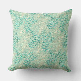 Cojín Decorativo Ocean Shells Sea Waves Abstract Vintage Pattern