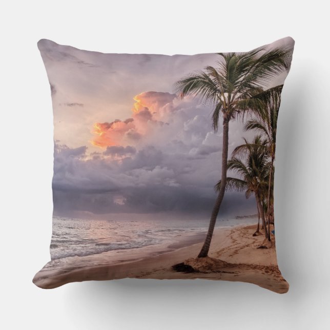 Cojín Decorativo Ocean Waves Sandy Beach Sunset (Anverso)