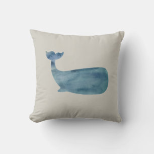 Cojín decorativo oceánico náutico de ballenas