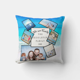 Cojín Decorativo Océano familiar collage de fotos disperso