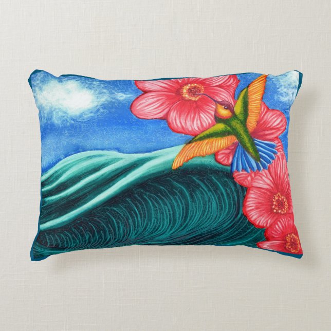 Cojín Decorativo Océano Hummingbird (Anverso)