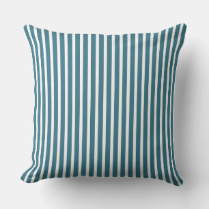 Cojín Decorativo Océano verde azulado a rayas azul y blanco inspira