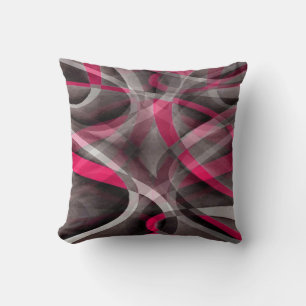 Cojín Decorativo Ochenta Rosa y Patrón Funky Gris