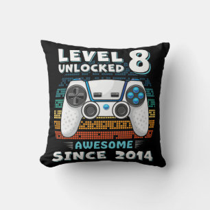 Cojín Decorativo Ocho años BDay Son Boy Fun Gamer 8 años B