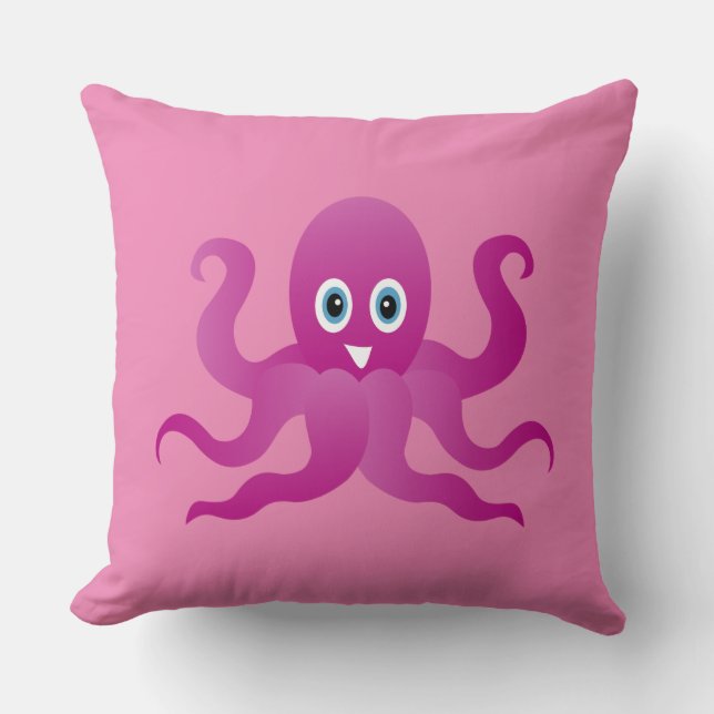 Cojín Decorativo Octope morado divertido (Anverso)