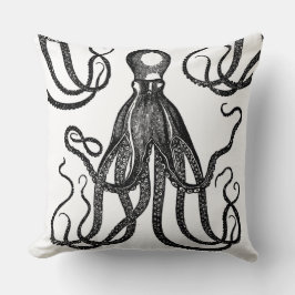 Cojín Decorativo Octopus antiguo con tentacles negro