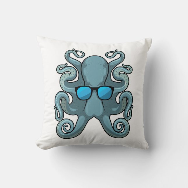 Cojín Decorativo Octopus con gafas de sol (Anverso)