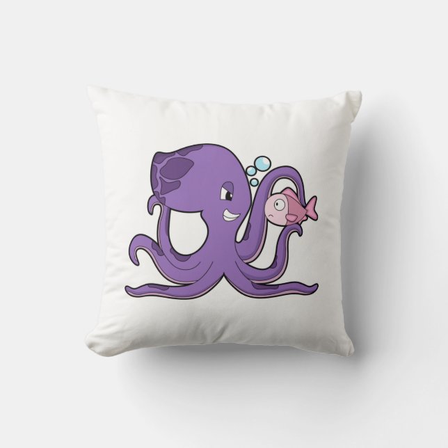Cojín Decorativo Octopus con pescado.PNG (Anverso)