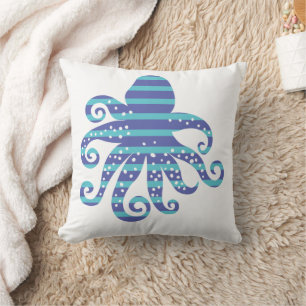 Cojín Decorativo Octopus de rayas azules