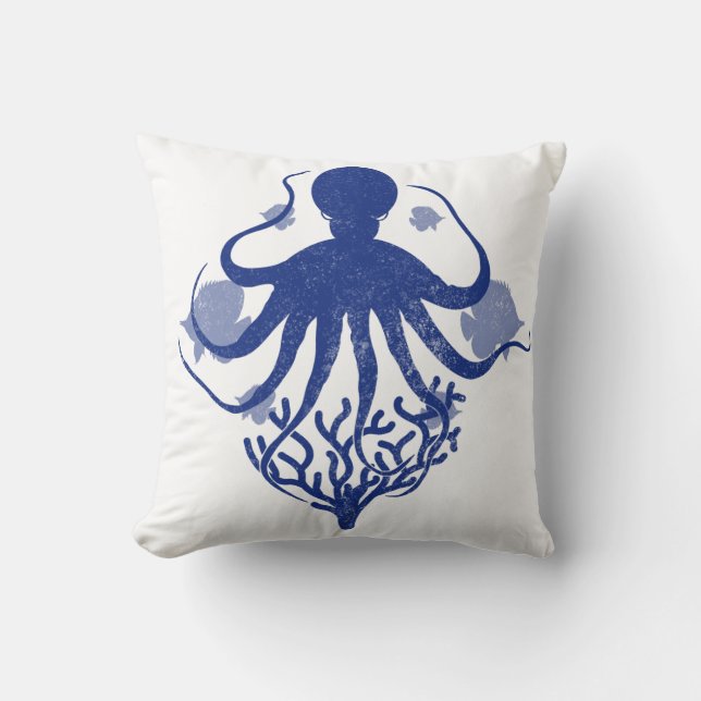 Cojín Decorativo Octopus (fondo claro) (Anverso)