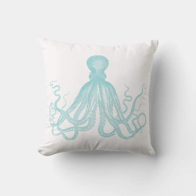 Cojín Decorativo Octopus náutico vintage (Anverso)