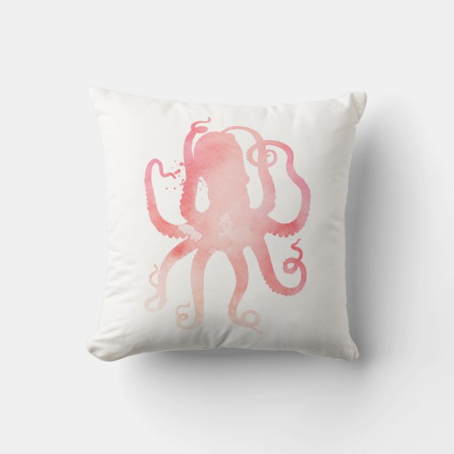 Cojín Decorativo Octopus rosado (Anverso)