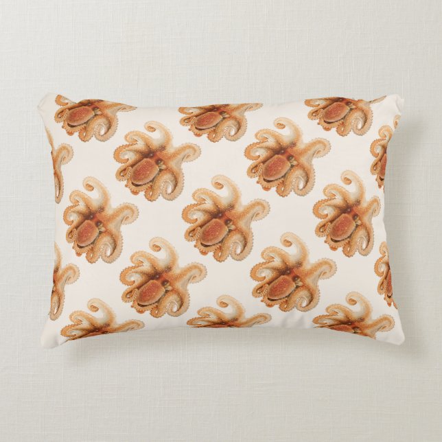 Cojín Decorativo Octopus Salutii, Animales Acuáticos Marinos (Anverso)