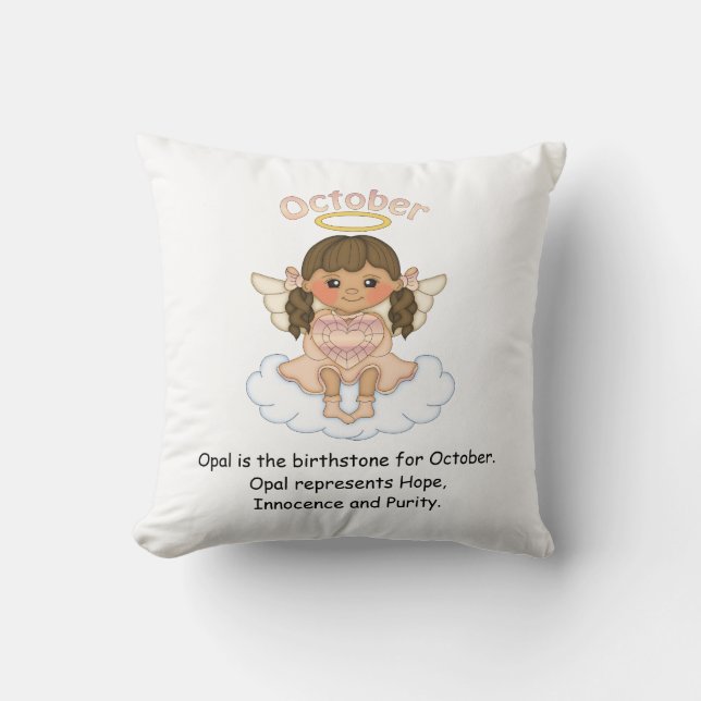 Cojín Decorativo Octubre Ángel Brunette (Anverso)