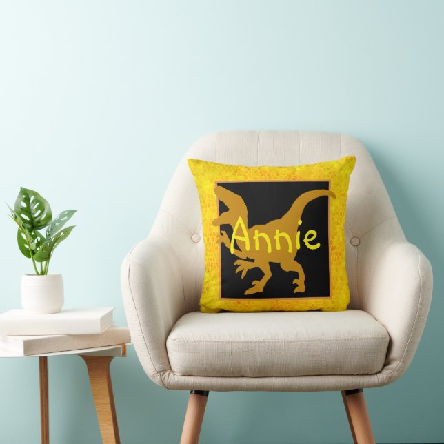 Cojín Decorativo Ocultar dinosaurio oro personalizado (Silla)