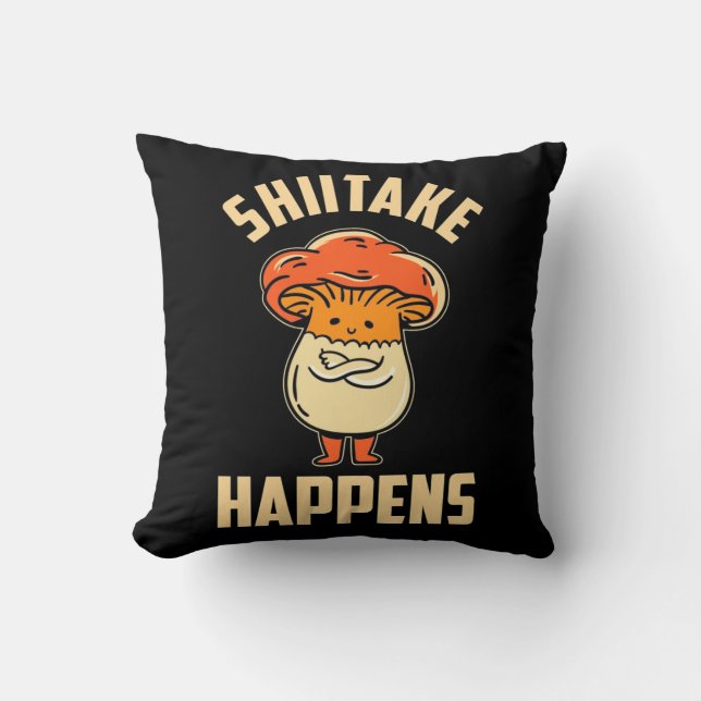 Cojín Decorativo Ocurre el Shiitake hongo (Anverso)