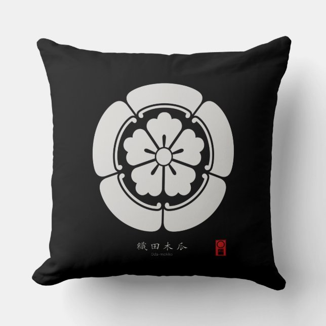 Cojín Decorativo Oda Mokkou | KAMON [ Crest familiar japonés ] (Anverso)