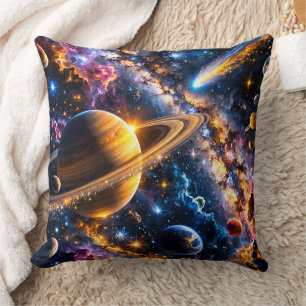 Cojín Decorativo Odisea galáctica de nebulosa del espacio profundo