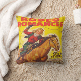 Cojín Decorativo Oeste de Rodeo Chica de Oro Ropando Rodeo Romance
