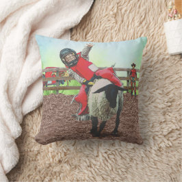 Cojín Decorativo Oeste de Rodeo Cowgirl Mutton Busting