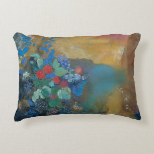Cojín Decorativo Ofelia entre las flores de Odilon Redon